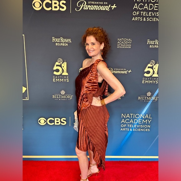 Anthropologie Guapa Bronze One Shoulder Mini Dress Sz 4 - Picture 7 of 7